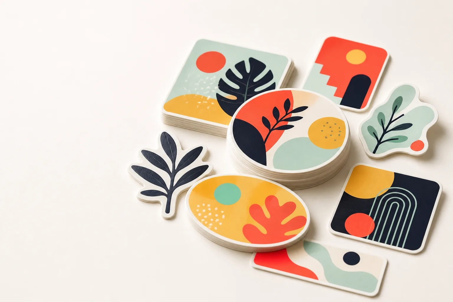 Collectie kleurrijke maatwerkstickers van Plakwerk